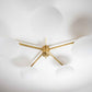 Design for Macha Stella Daisy Ceiling or Wall-Mounted Chromed Opaque Five-Armed Brass Lamp