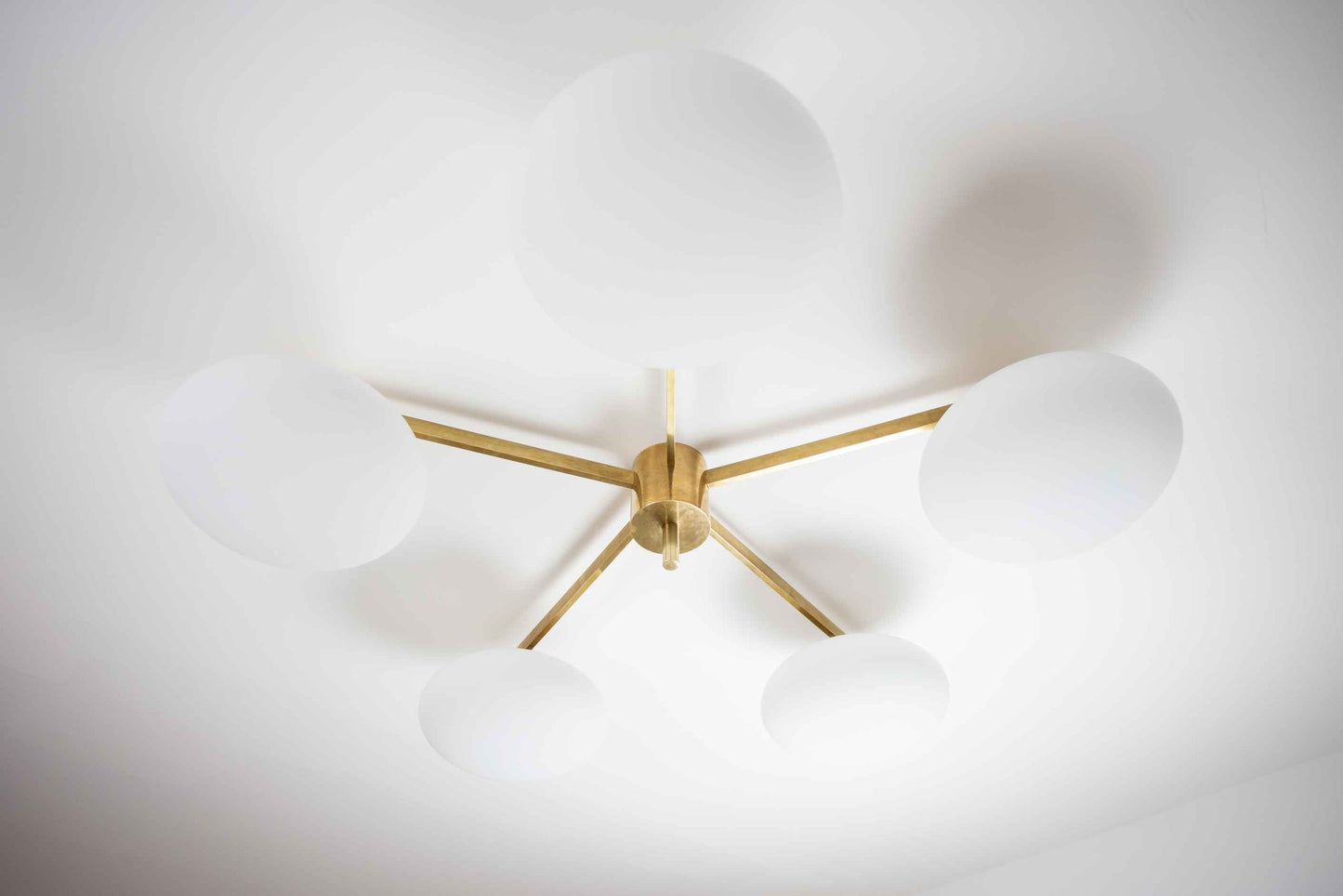 Design for Macha Stella Daisy Ceiling or Wall-Mounted Chromed Opaque Five-Armed Brass Lamp