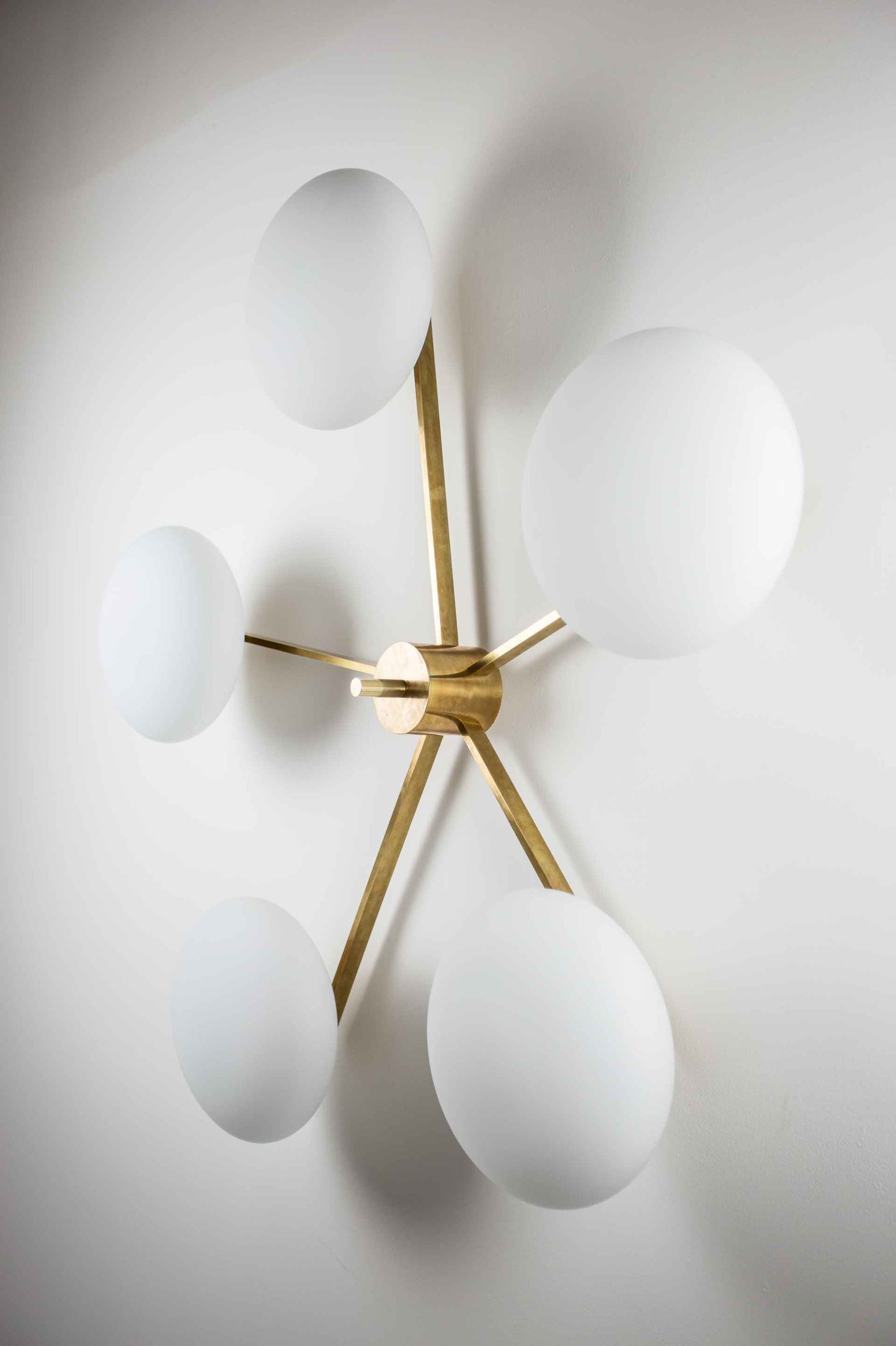 Design for Macha Stella Daisy Ceiling or Wall-Mounted Polished Five-Armed Brass Lamp