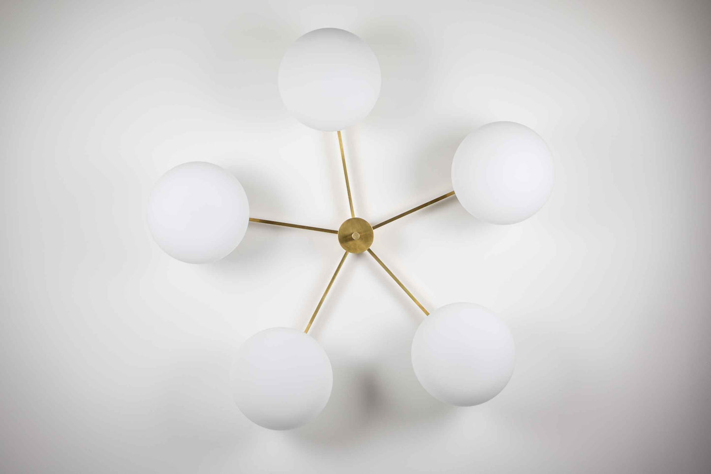 Design for Macha Stella Daisy Ceiling or Wall-Mounted Unpolished Balanced Five-Armed Brass Lamp
