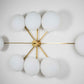 Design for Macha Stella Evening Ceiling or Wall-Mounted Unpolished Balanced Eight-Armed Brass Lamp