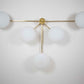 Design for Macha Stella Fan Ceiling or Wall-Mounted Unpolished Balanced Five-Armed Brass Lamp