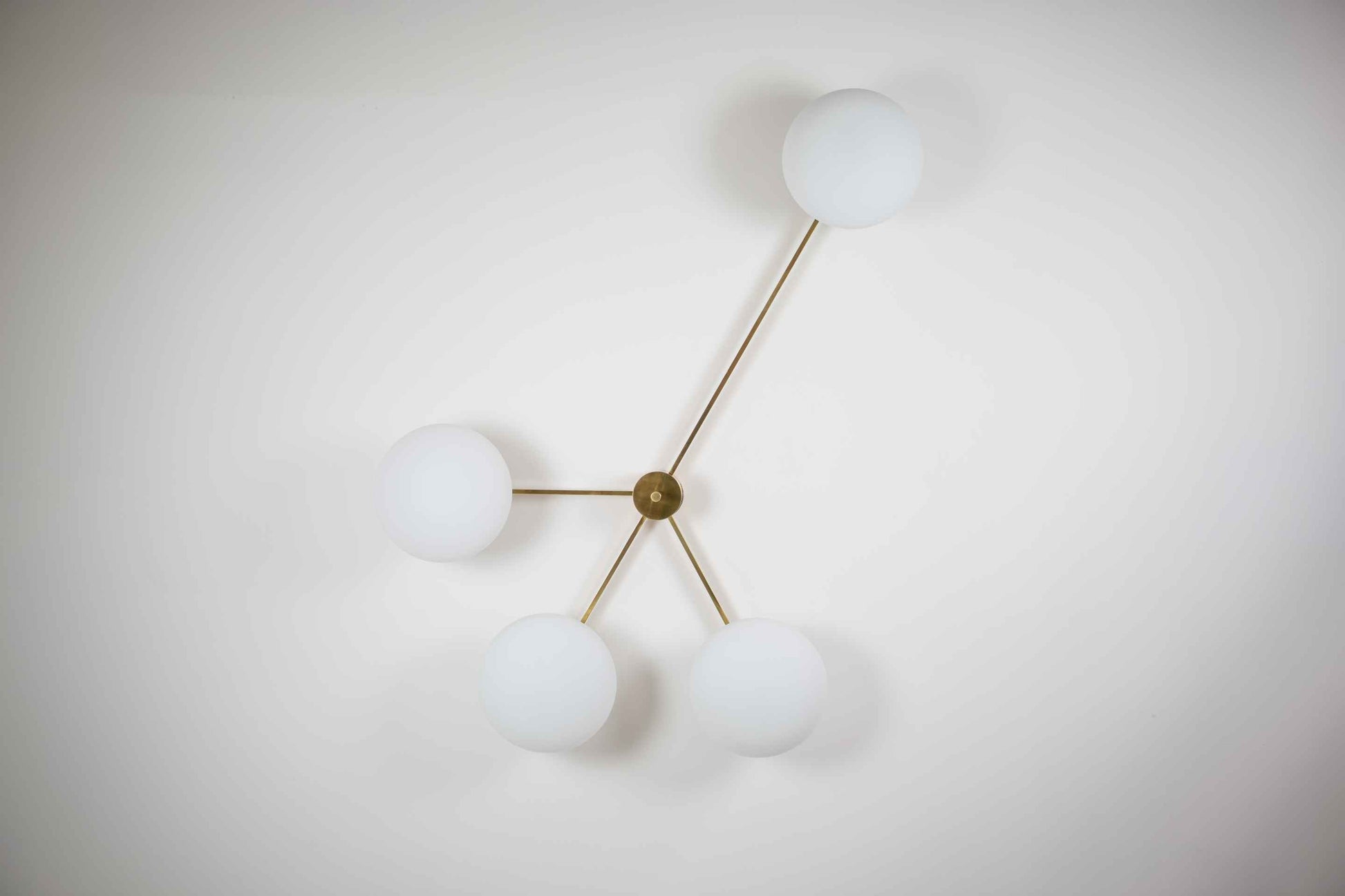 Design for Macha Stella Love Ceiling or Wall-Mounted Blackened Four-Armed Brass Lamp