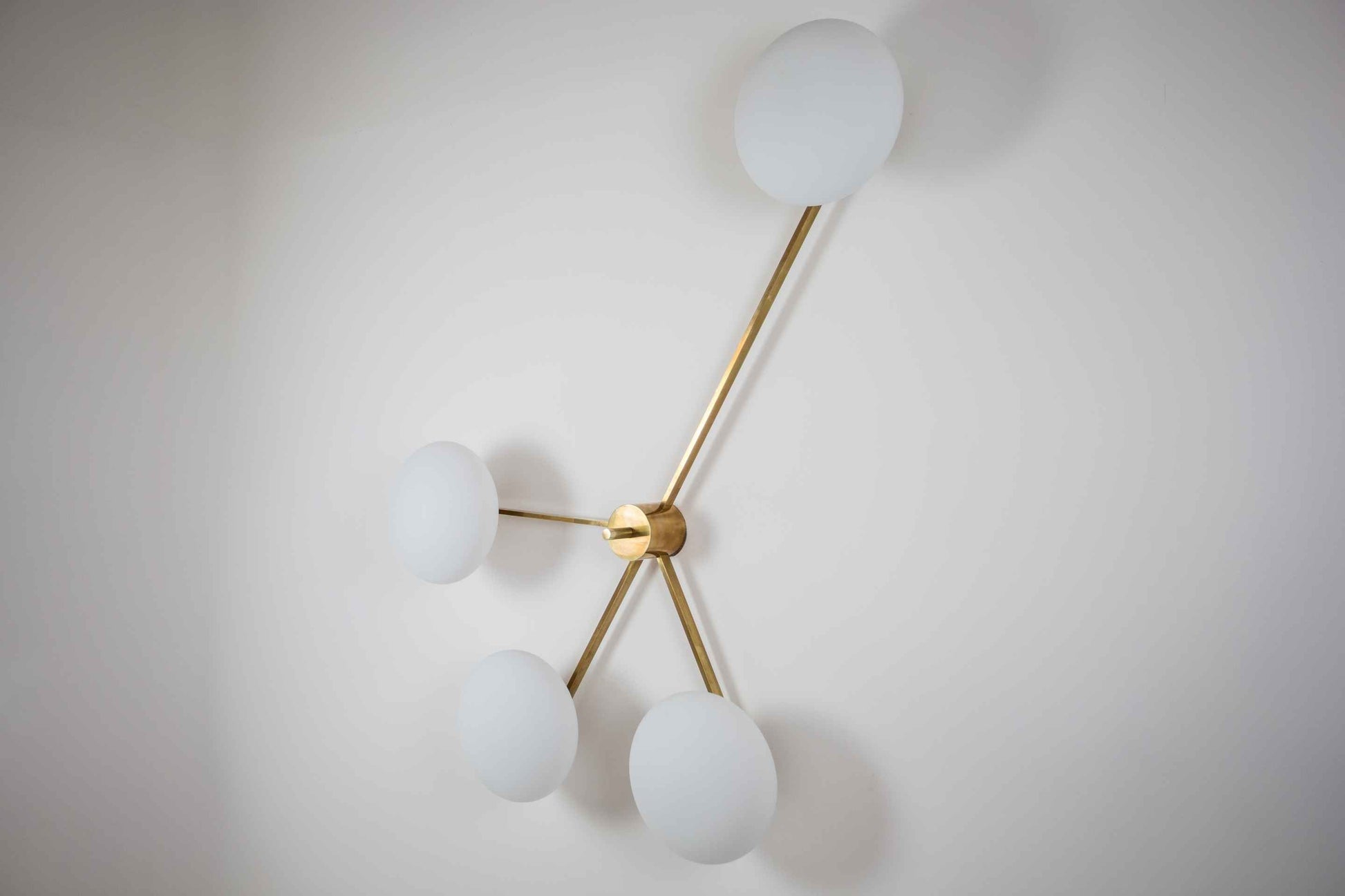 Design for Macha Stella Love Ceiling or Wall-Mounted Unpolished Balanced Four-Armed Brass Lamp