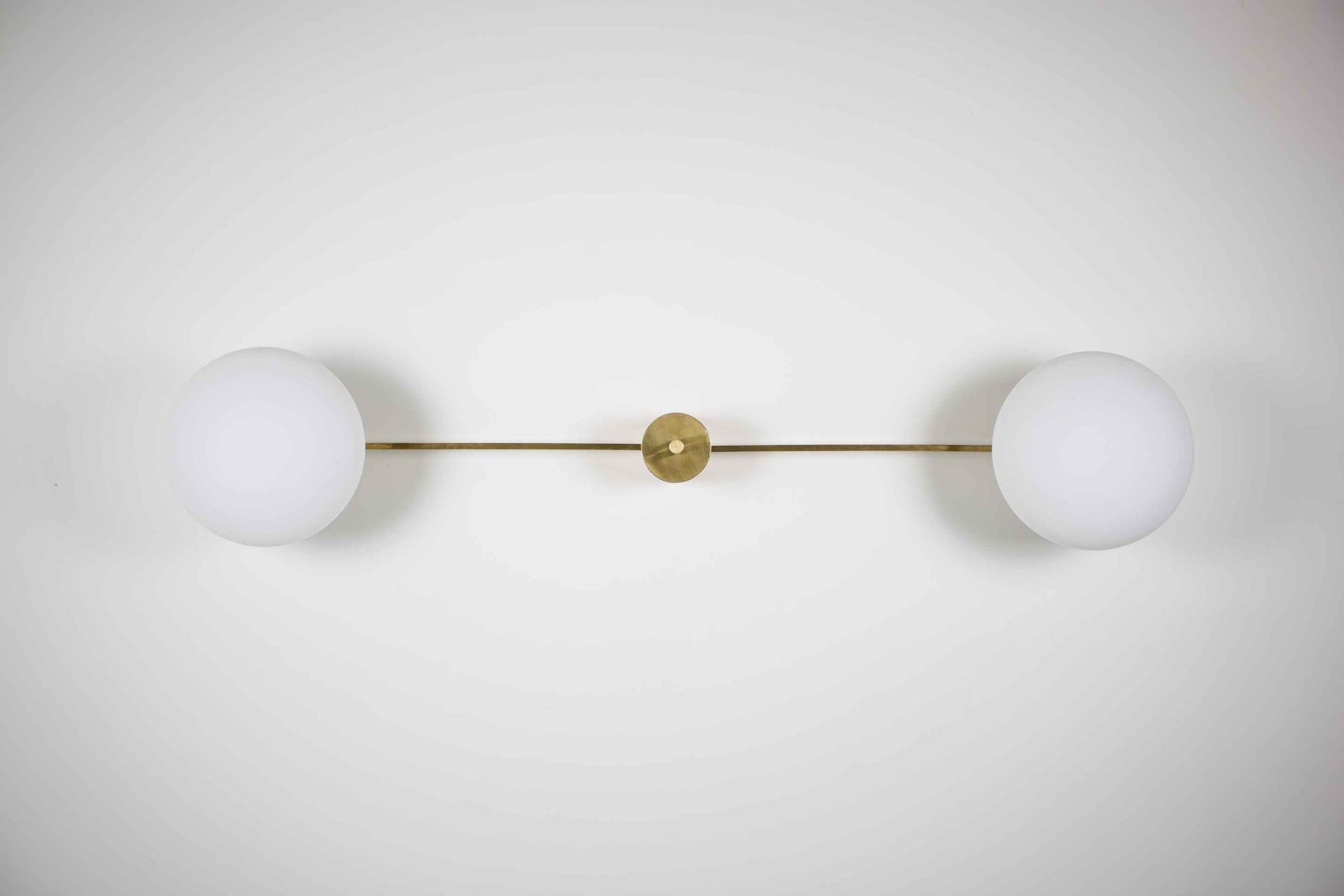 Design for Macha Stella Snooker Ceiling or Wall-Mounted Chromed Lucid Two-Armed Brass Lamp