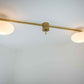 Design for Macha Stella Snooker Ceiling or Wall-Mounted Polished Two-Armed Brass Lamp