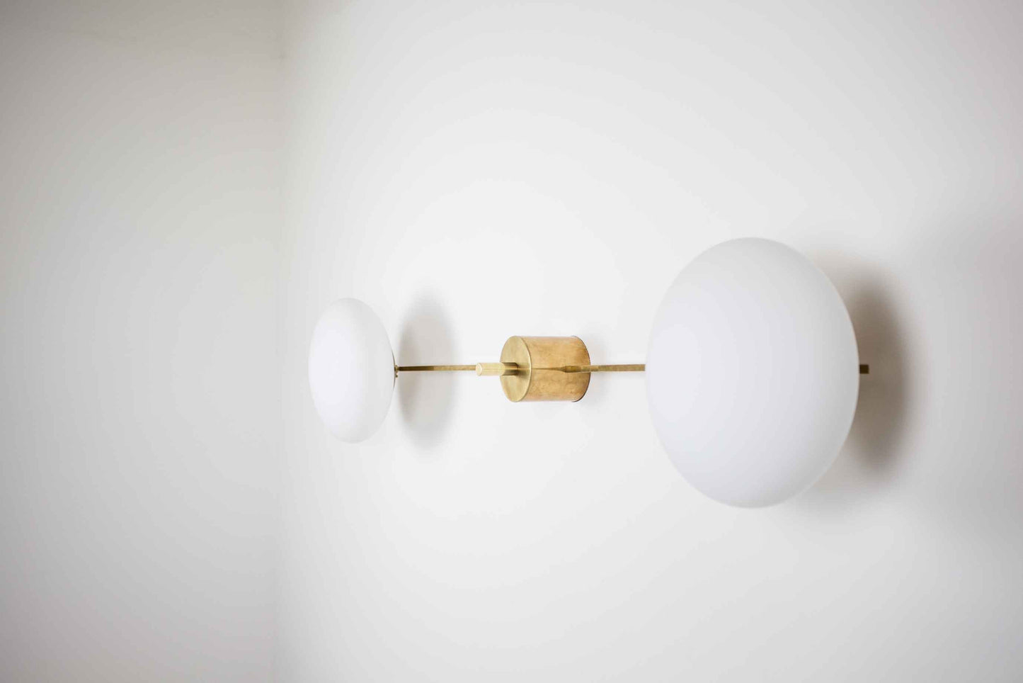 Design for Macha Stella Snooker Ceiling or Wall-Mounted Unpolished Lucid Two-Armed Brass Lamp