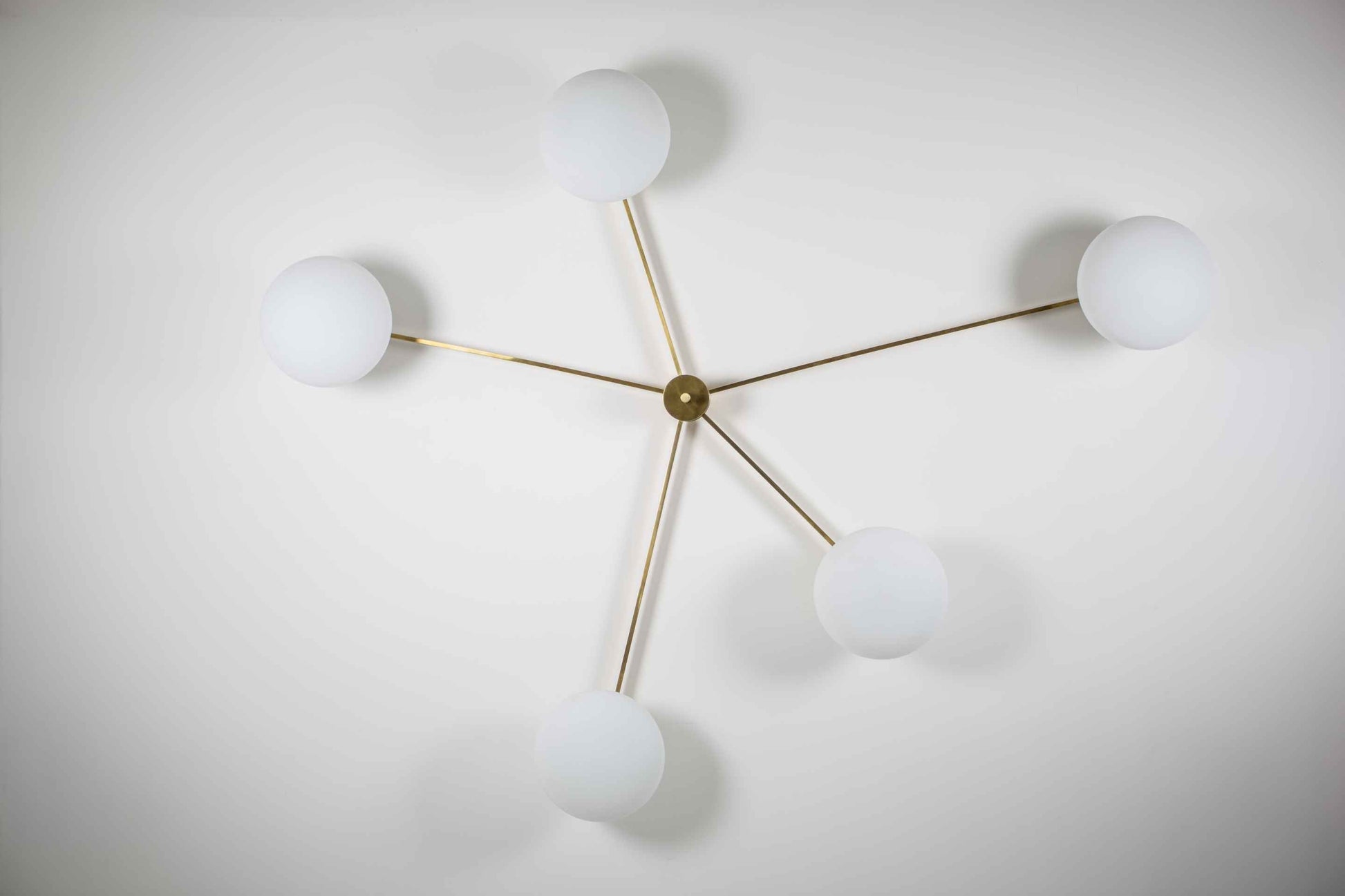 Design for Macha Stella Starfish Ceiling or Wall-Mounted Unpolished Balanced Five-Armed Brass Lamp