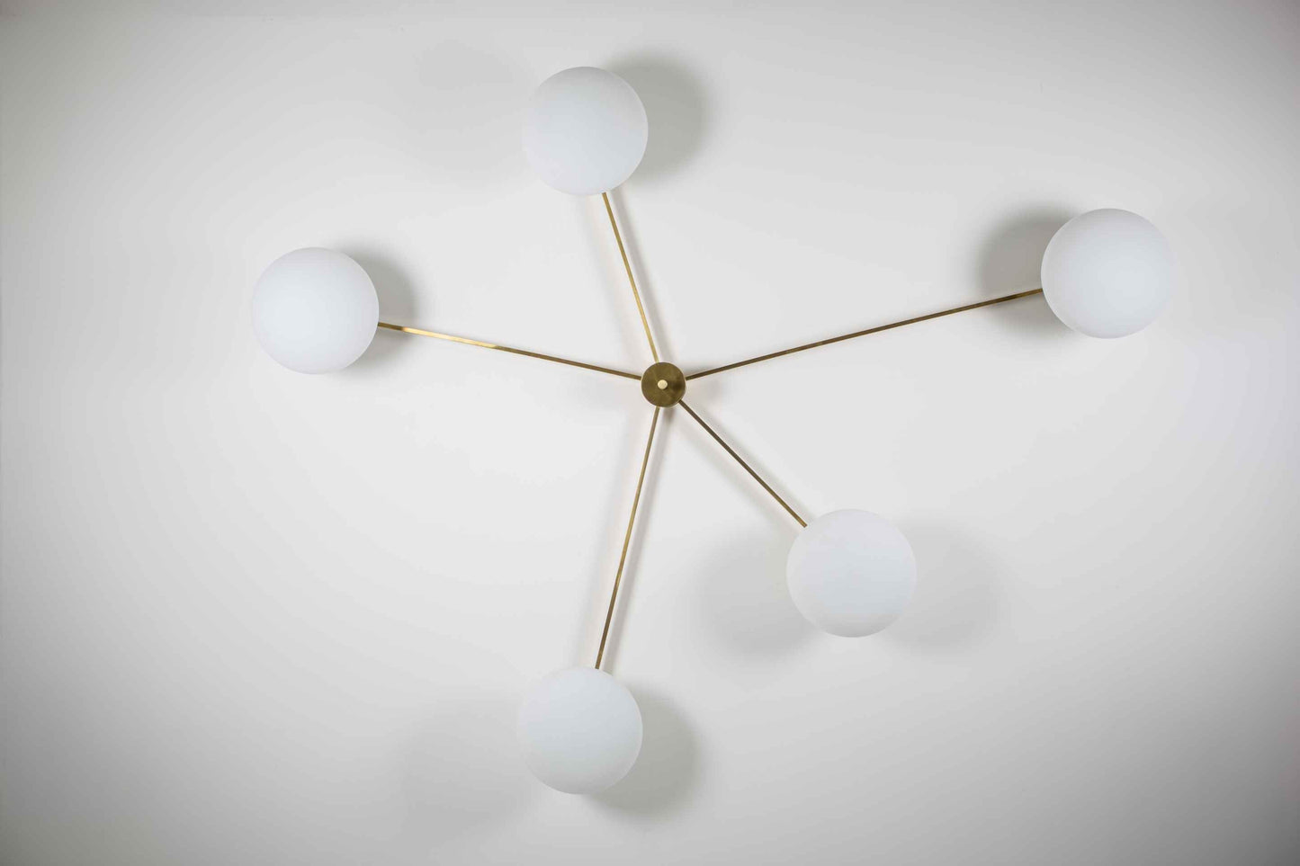 Design for Macha Stella Starfish Ceiling or Wall-Mounted Unpolished Lucid Five-Armed Brass Lamp