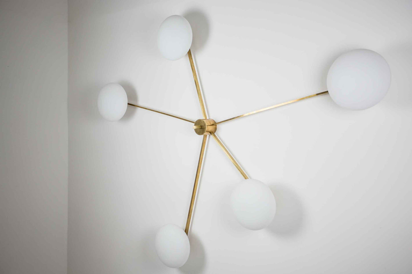 Design for Macha Stella Starfish Ceiling or Wall-Mounted Unpolished Lucid Five-Armed Brass Lamp