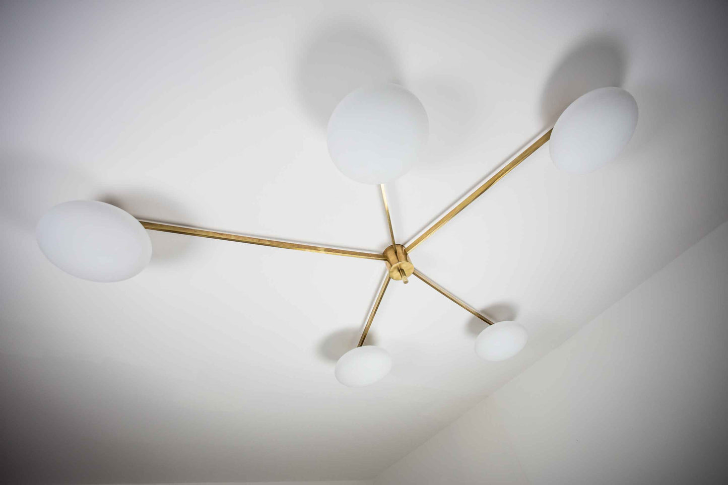 Design for Macha Stella Starfish Ceiling or Wall-Mounted Unpolished Opaque Five-Armed Brass Lamp