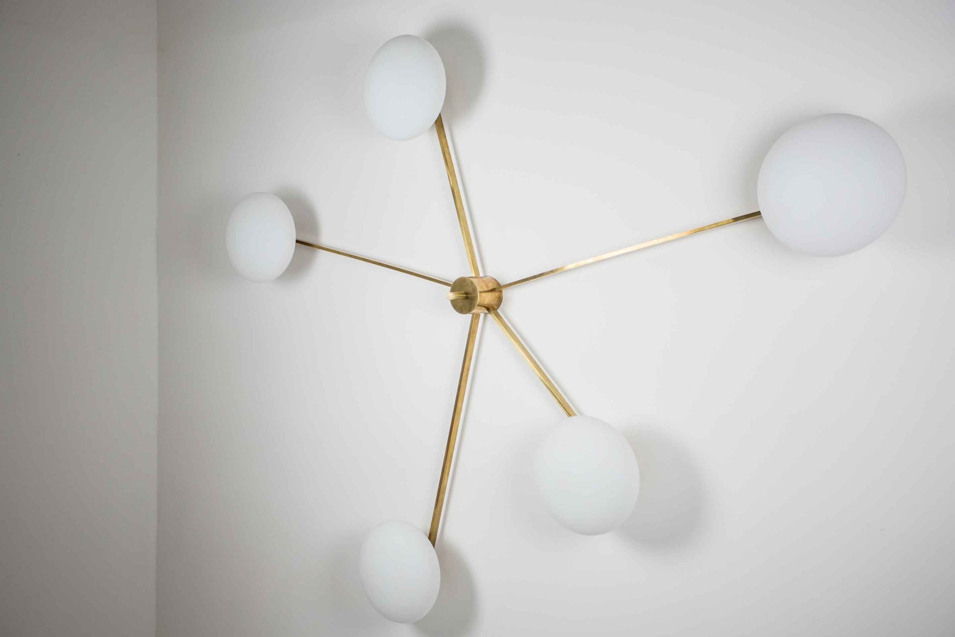 Design for Macha Stella Starfish Ceiling or Wall-Mounted Unpolished Opaque Five-Armed Brass Lamp