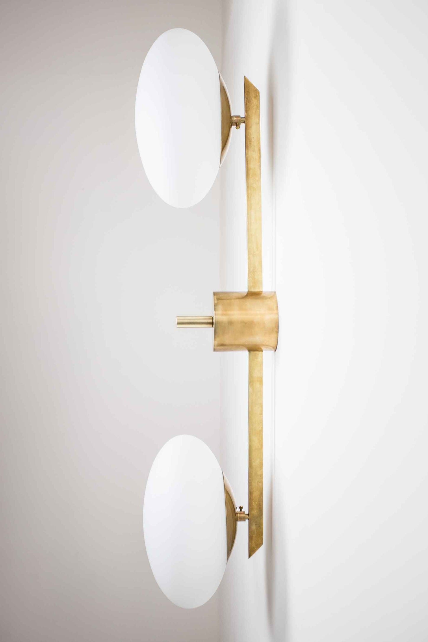 Design for Macha Stella Toi & Moi Ceiling or Wall-Mounted Chromed Opaque Two-Armed Brass Lamp