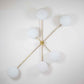 Design for Macha Stella Tribute Ceiling or Wall-Mounted Blackened Six-Armed Brass Lamp