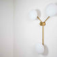 Design for Macha Stella Triennale Ceiling or Wall-Mounted Blackened Three-Armed Brass Lamp