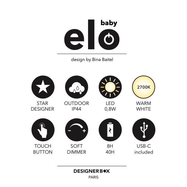 DesignerBox ELO Baby 9" Blue Lagoon Rechargeable LED Table Lamp