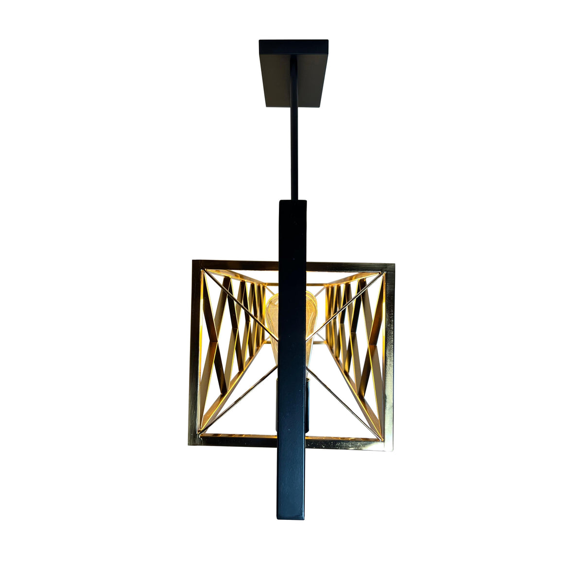 EQ Light Akbal 40" Black & Gold 5-Light Island Pendant