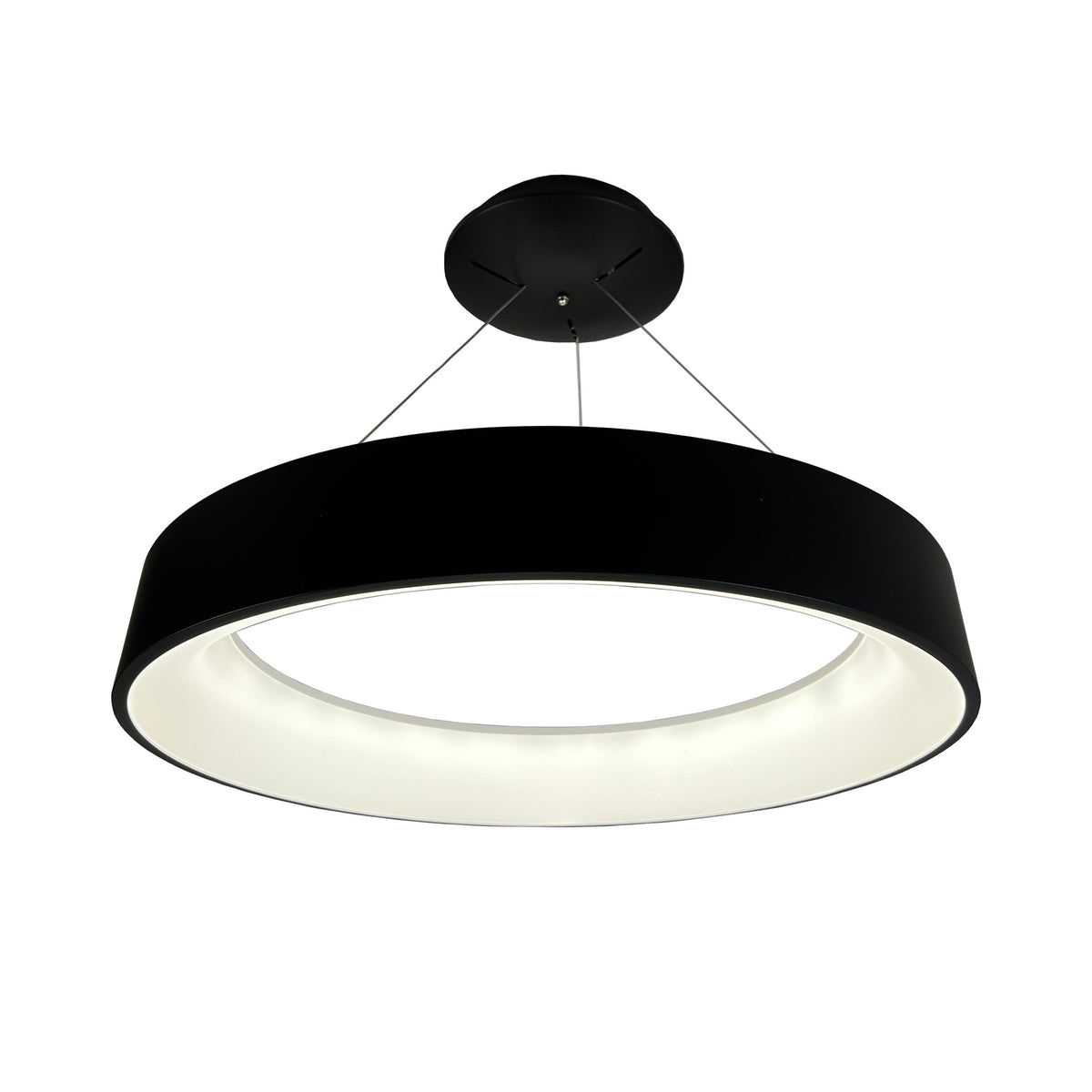 EQ Light Alom 27" Black 36-Watt Integrated LED Circular Pendant