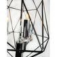 EQ Light Amaite 16" Black & Chrome 3-Light Geometric Chandelier