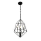 EQ Light Amaite 16" Black & Chrome 3-Light Geometric Chandelier