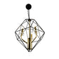 EQ Light Amaite 16" Black & Gold 3-Light Geometric Chandelier