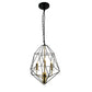 EQ Light Amaite 16" Black & Gold 3-Light Geometric Chandelier