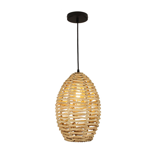 EQ Light Ana 11" Beige Bell Pendant Light