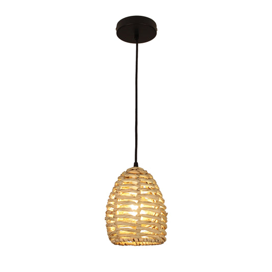 EQ Light Ana 7" Beige Bell Pendant Light