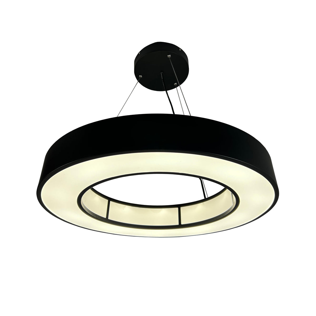 EQ Light Chalim 27" Black 48-Watt Integrated LED Circular Pendant