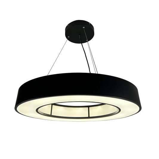 EQ Light Chalim 27" Black 48-Watt Integrated LED Circular Pendant