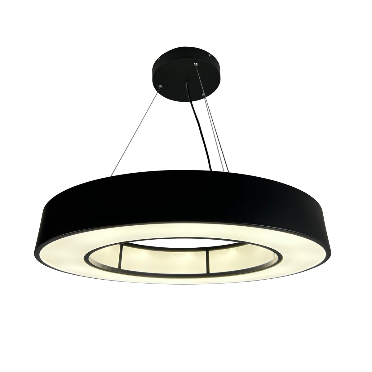 EQ Light Chalim 35" Black 72-Watt Integrated LED Circular Pendant
