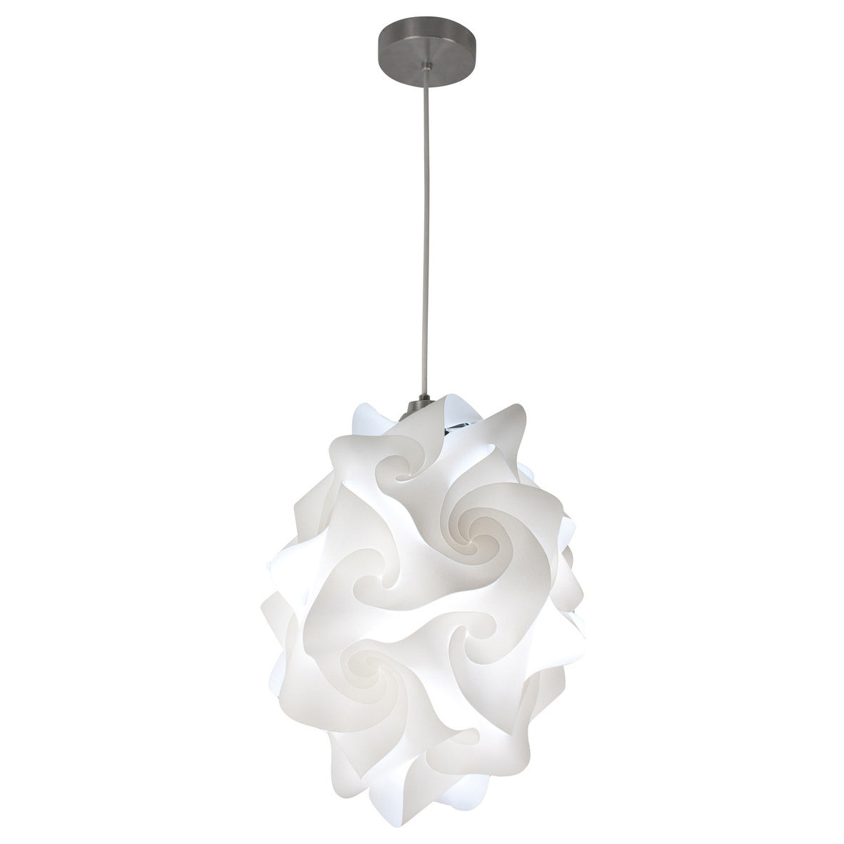 EQ Light Chi 13" White Modern Geometric Large Pendant Light