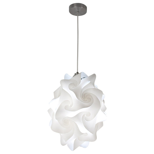 EQ Light Chi 13" White Modern Geometric Large Pendant Light