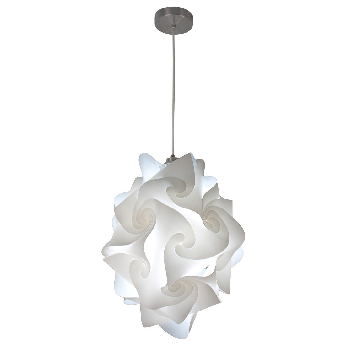 EQ Light Chi 15" White Modern Geometric Extra Large Pendant Light