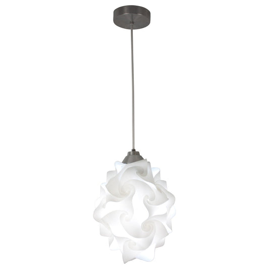 EQ Light Chi 9" White Modern Geometric Small Pendant Light
