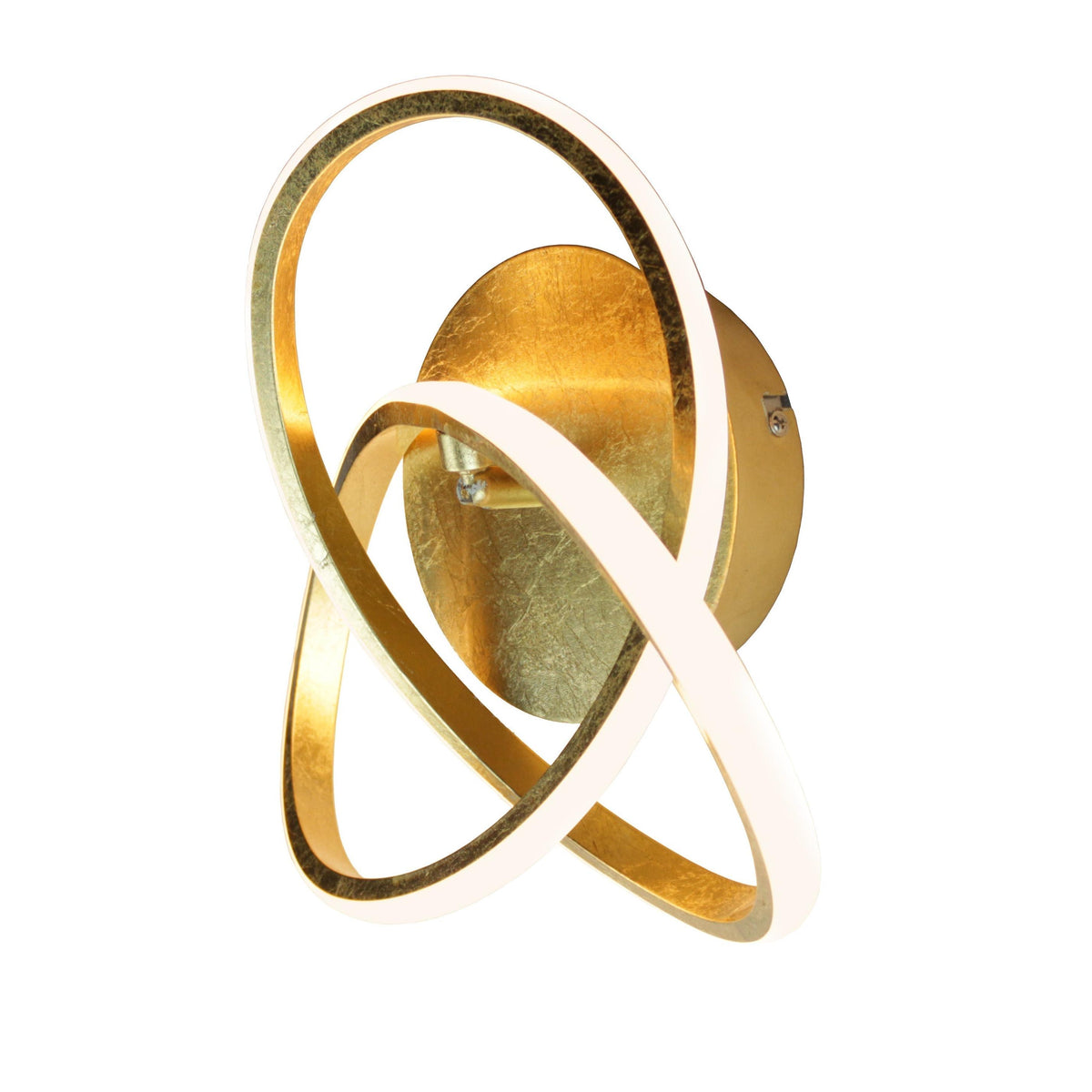 EQ Light Circular Knot 11" Golden Leaf LED Wall Sconce With Acrylic Diffuser