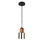 EQ Light Cozumel 4" Satin Brass Cylindric Mini Pendant Light With Wood Elements