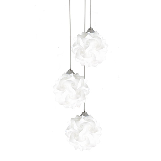 EQ Light Hado 11" White 3-Light Modern Globe Pendant Light