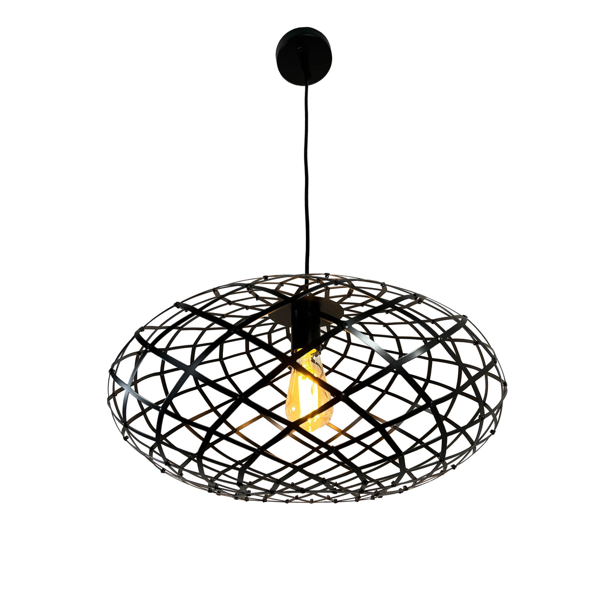 EQ Light Ikal 21" Black Oval Pendant