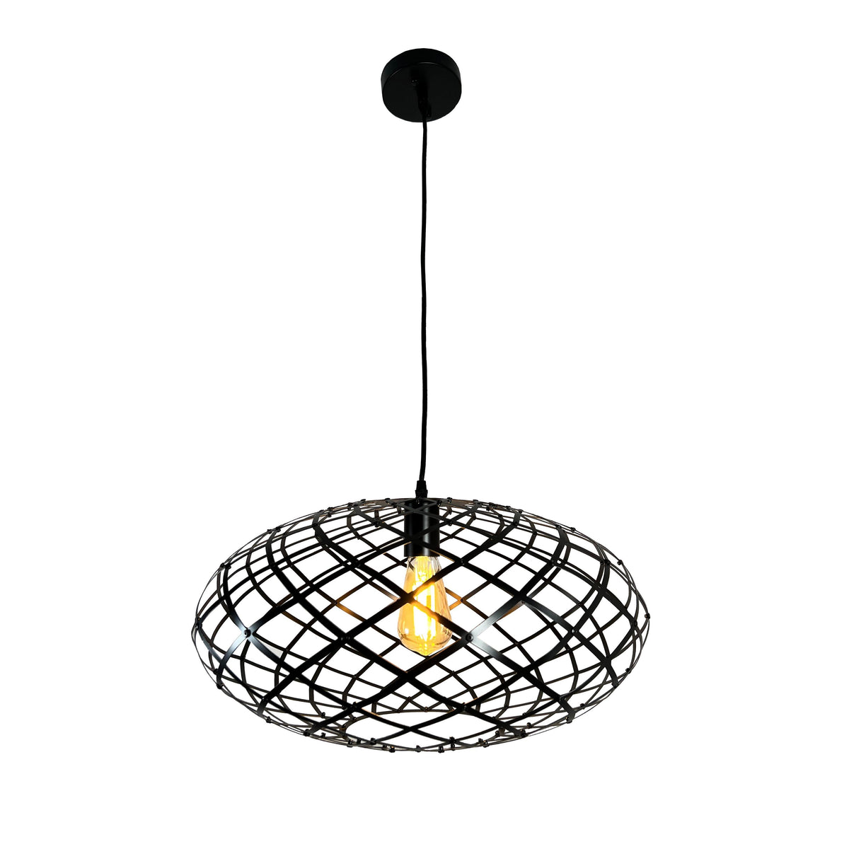 EQ Light Ikal 21" Black Oval Pendant