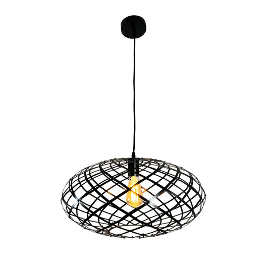 EQ Light Ikal 21" Black Oval Pendant