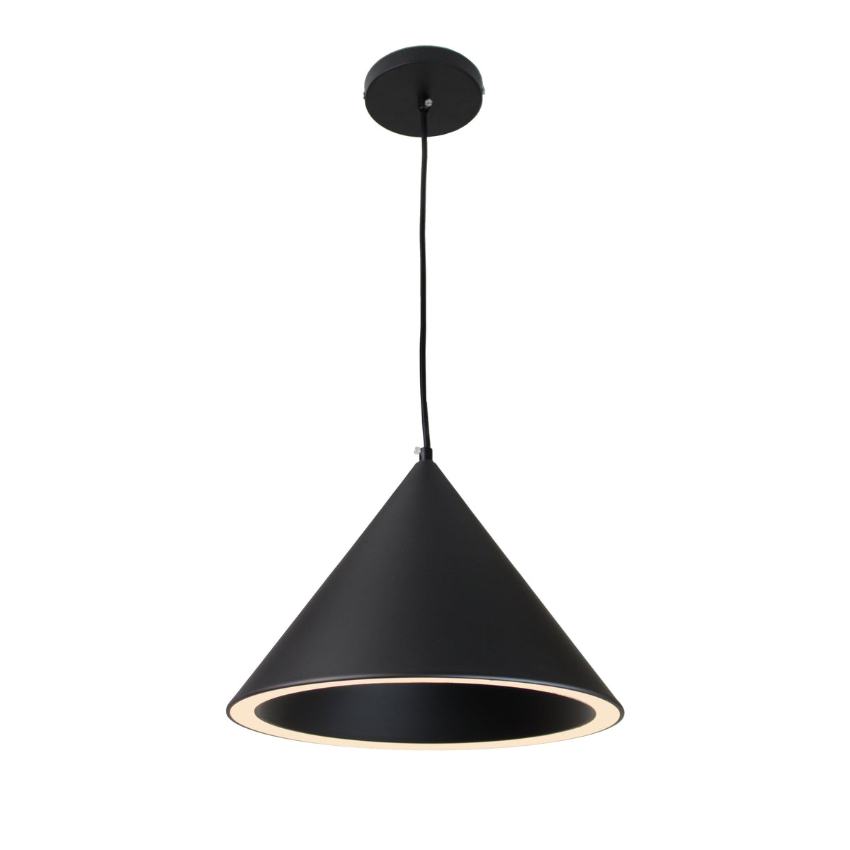 EQ Light Itayetzi 12" Black Cone LED Pendant Light