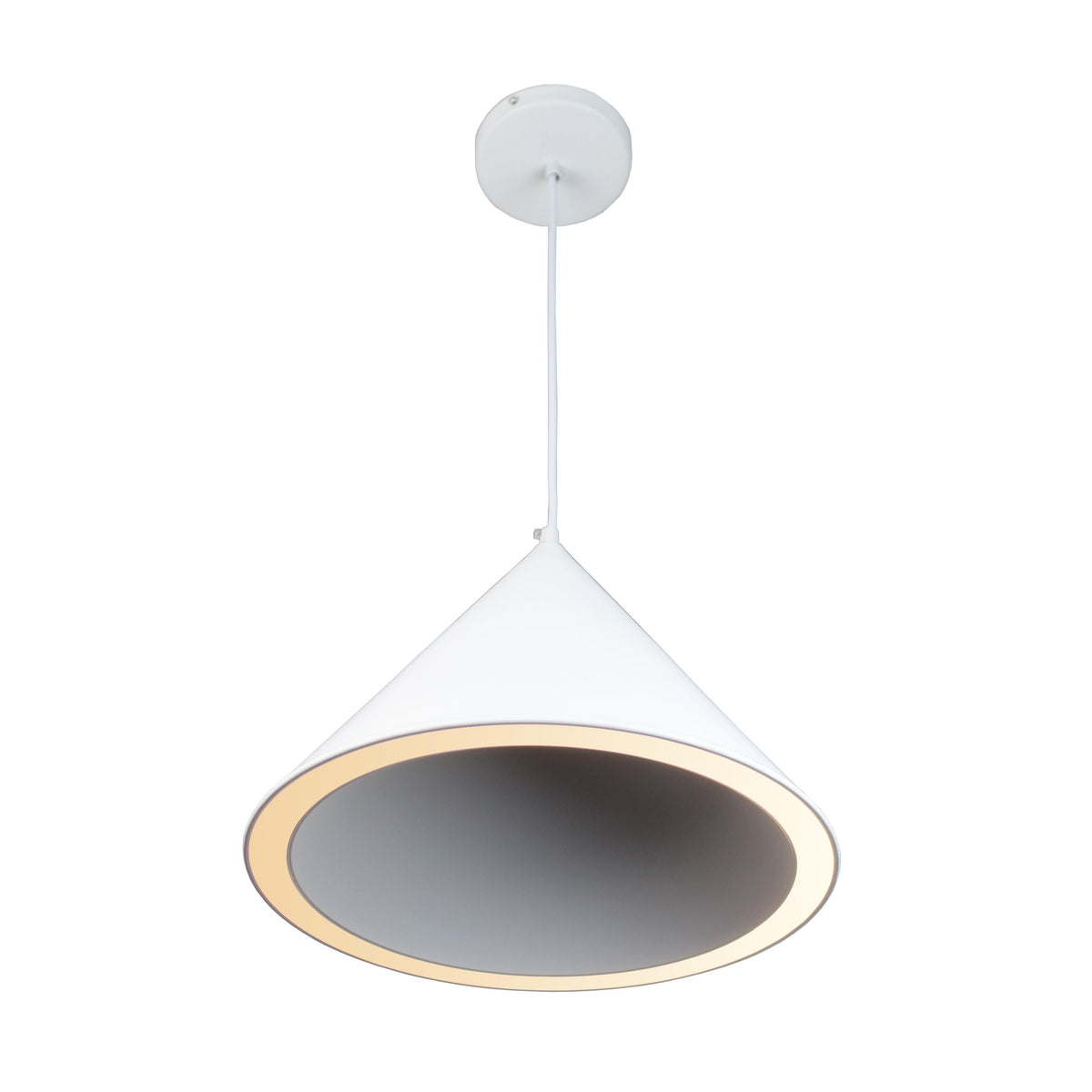 EQ Light Itayetzi 12" White Cone LED Pendant Light
