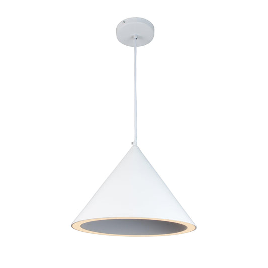 EQ Light Itayetzi 12" White Cone LED Pendant Light