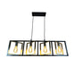 EQ Light Itzae 40" Black & Satin Brass 4-Light Island Pendant