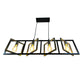 EQ Light Itzae 40" Black & Satin Brass 4-Light Island Pendant