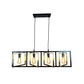EQ Light Itzae 40" Black & Satin Brass 4-Light Island Pendant