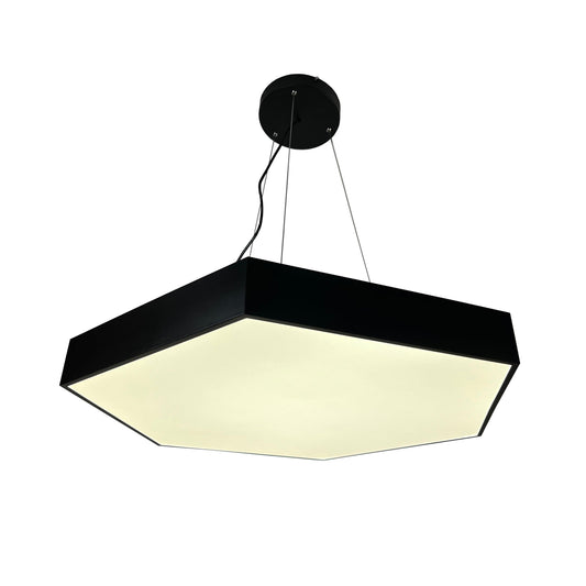 EQ Light Itze 31" Black 76-Watt Integrated LED Hexagonal Pendant