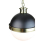 EQ Light Itzen 11" Black & Brass Globe Pendant Light With Glass Shade