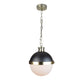 EQ Light Itzen 11" Black & Brass Globe Pendant Light With Glass Shade